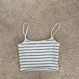 Navy Stripped Crop